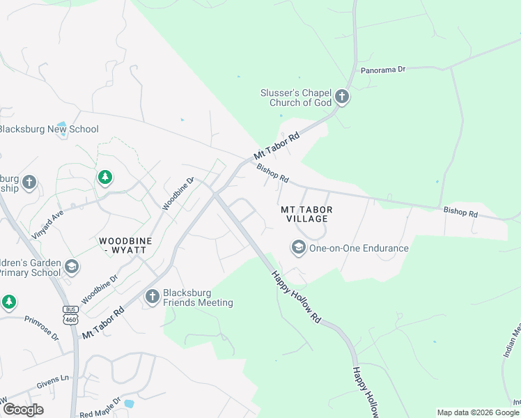 map of restaurants, bars, coffee shops, grocery stores, and more near 1006 Mourning Dove Drive in Blacksburg