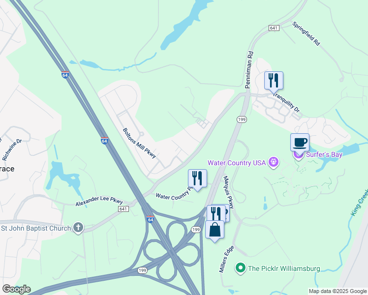 map of restaurants, bars, coffee shops, grocery stores, and more near 100 McCormick Place in Williamsburg