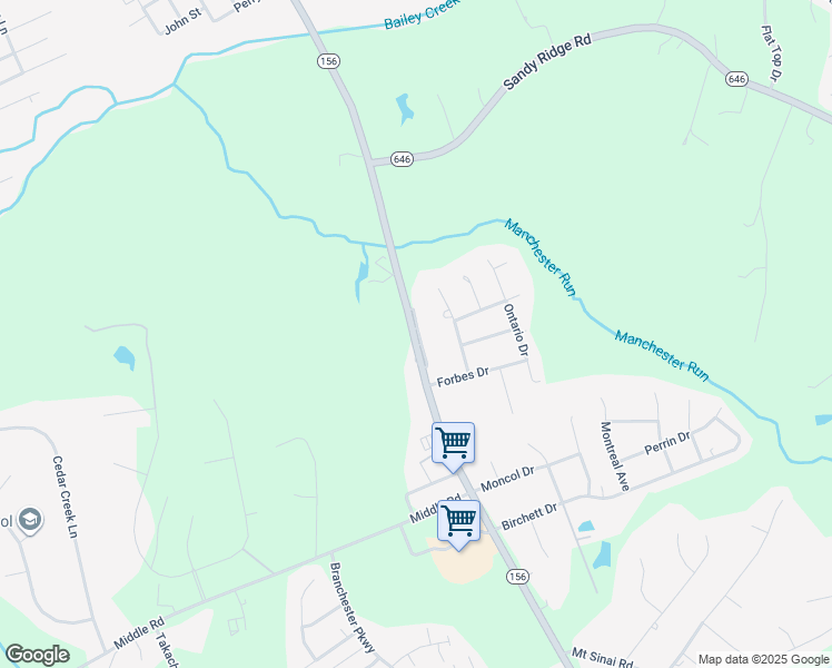 map of restaurants, bars, coffee shops, grocery stores, and more near 3605 Prince George Drive in Prince George