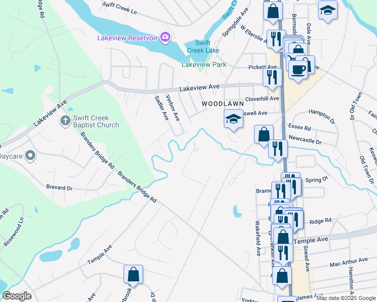 map of restaurants, bars, coffee shops, grocery stores, and more near 18802 Pine Grove Avenue in Ettrick