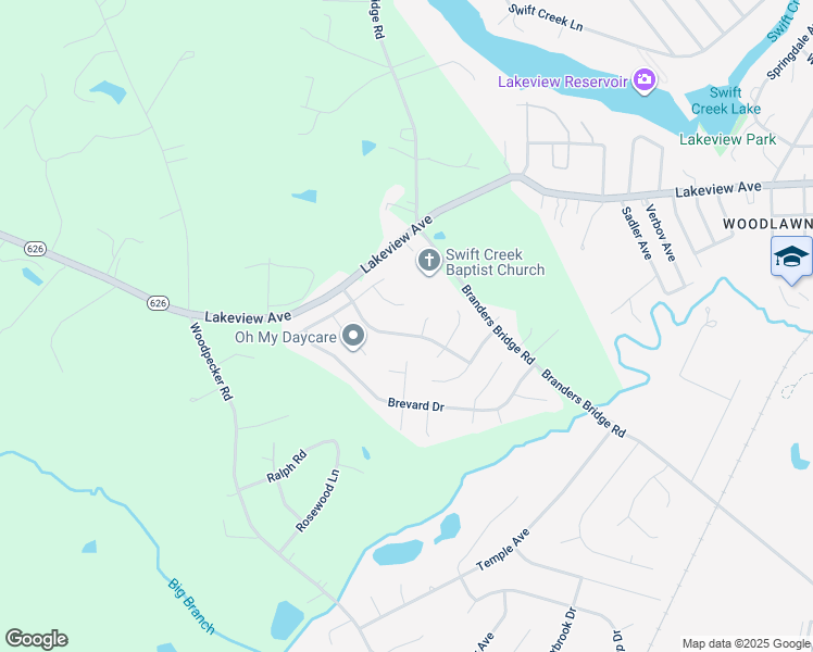 map of restaurants, bars, coffee shops, grocery stores, and more near 18519 Rollingside Drive in Chesterfield County