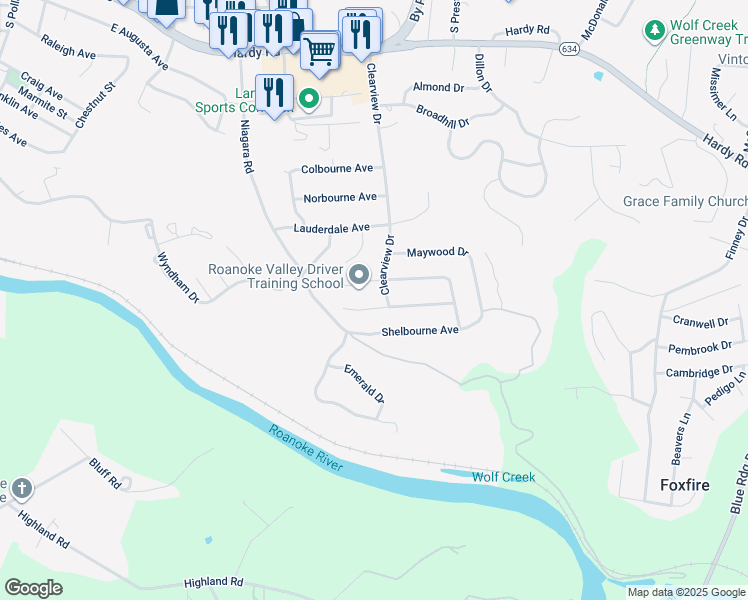 map of restaurants, bars, coffee shops, grocery stores, and more near 924 Claiborne Avenue in Vinton