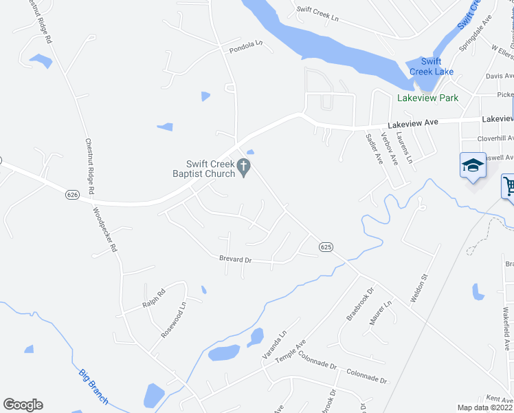 map of restaurants, bars, coffee shops, grocery stores, and more near 4018 Frye Terrace in Colonial Heights