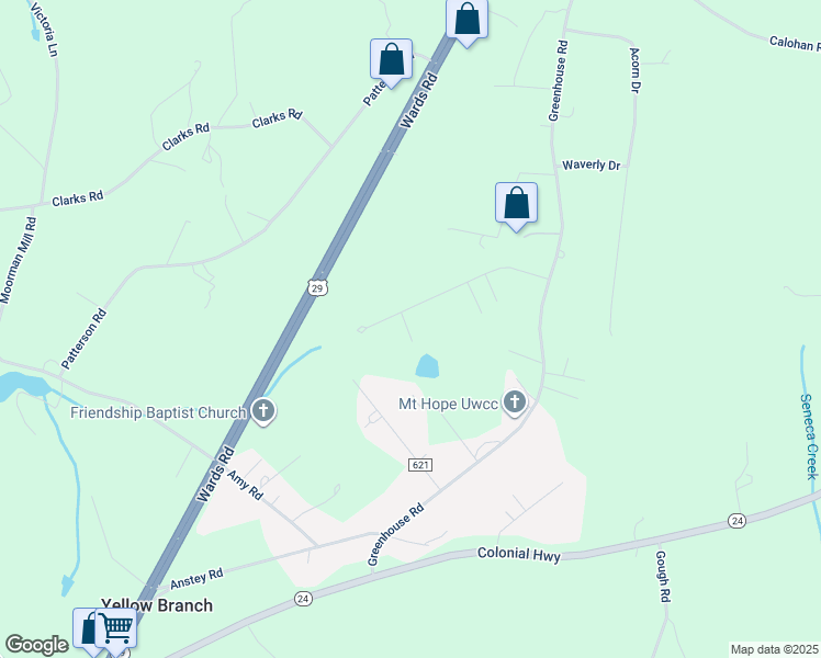 map of restaurants, bars, coffee shops, grocery stores, and more near 280 Howards Manor Drive in Rustburg