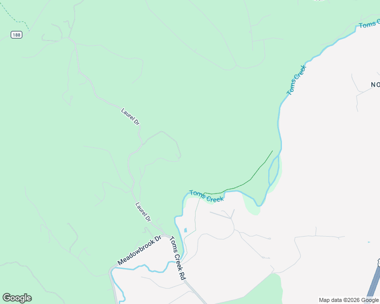 map of restaurants, bars, coffee shops, grocery stores, and more near 3212 Laurel Drive in Blacksburg