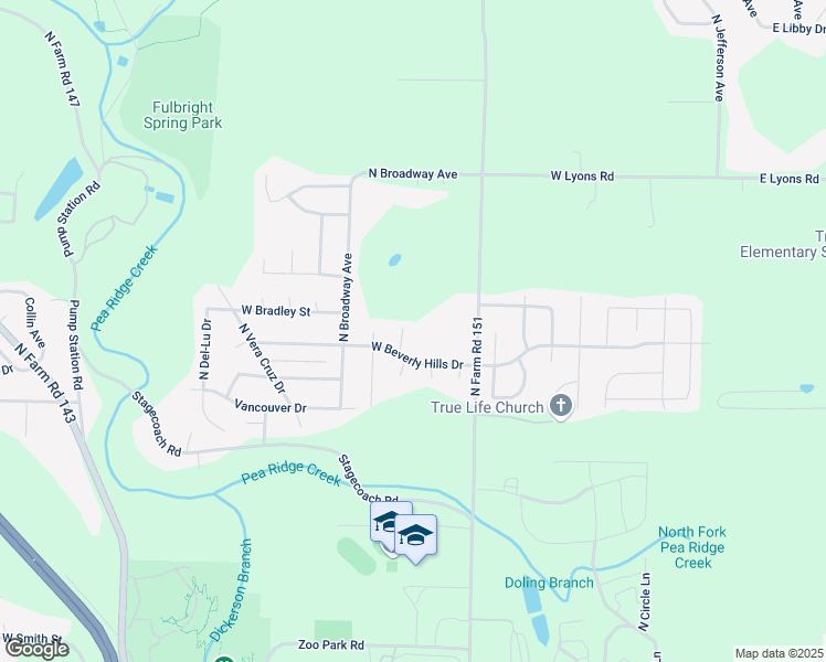 map of restaurants, bars, coffee shops, grocery stores, and more near 823-827 West Beverly Hills Drive in Springfield