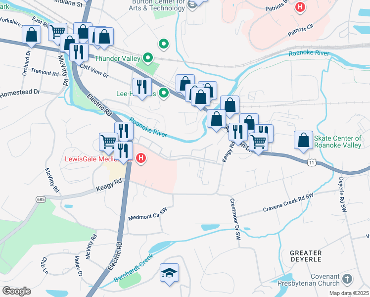 map of restaurants, bars, coffee shops, grocery stores, and more near 1855-1911 Braeburn Drive in Salem