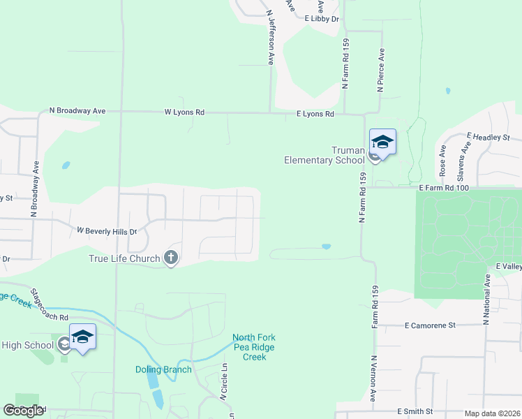 map of restaurants, bars, coffee shops, grocery stores, and more near 3722 North Boonville Avenue in Springfield
