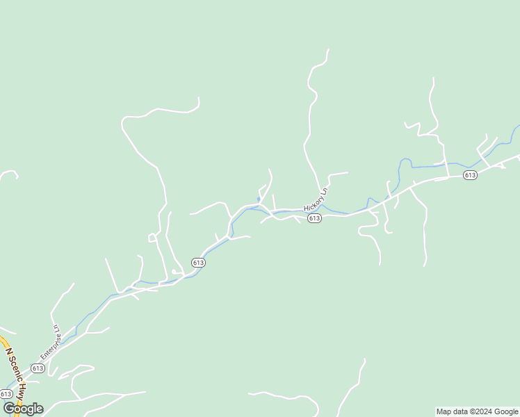map of restaurants, bars, coffee shops, grocery stores, and more near State Route 613 in Rocky Gap