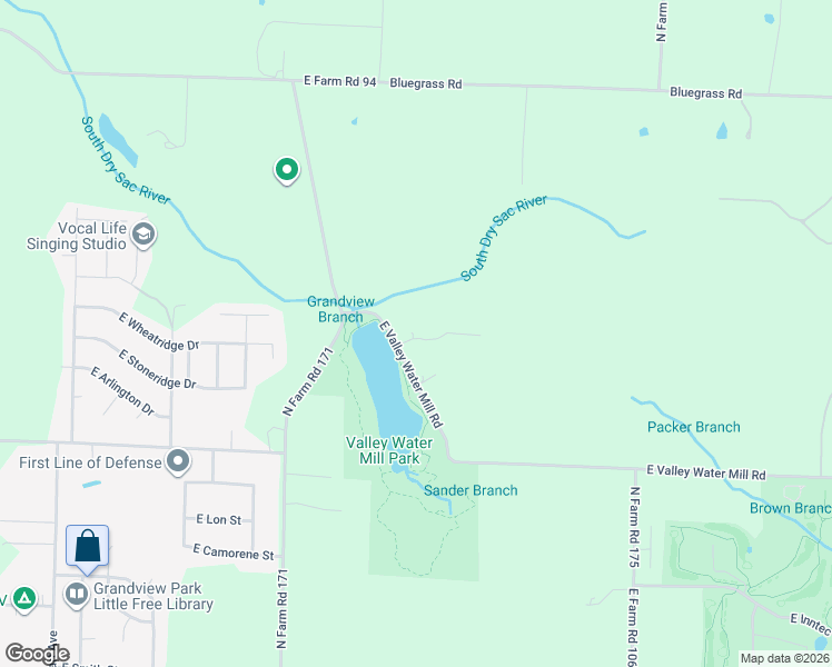 map of restaurants, bars, coffee shops, grocery stores, and more near 2361 East Valley Water Mill Road in Springfield