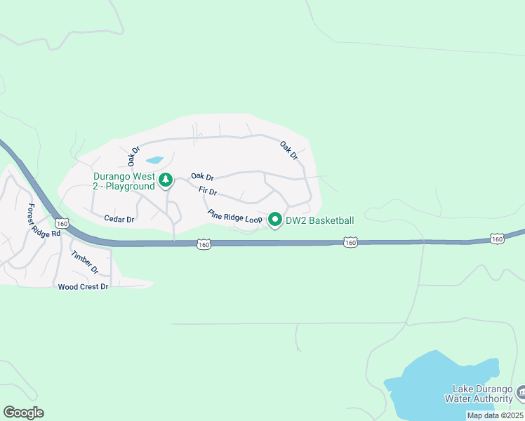 map of restaurants, bars, coffee shops, grocery stores, and more near 444 Fir Drive in Durango