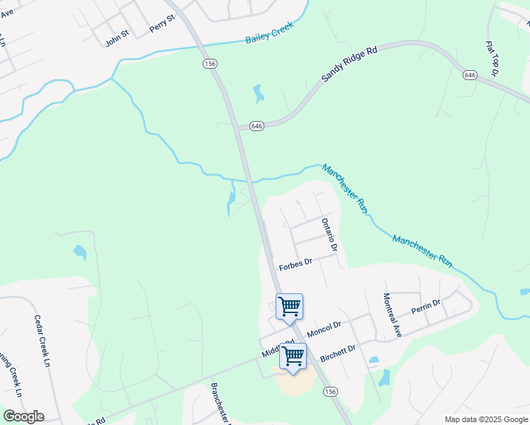 map of restaurants, bars, coffee shops, grocery stores, and more near 3425 Prince George Drive in Prince George