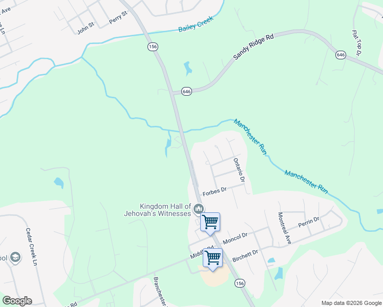 map of restaurants, bars, coffee shops, grocery stores, and more near 3407 Prince George Drive in Prince George