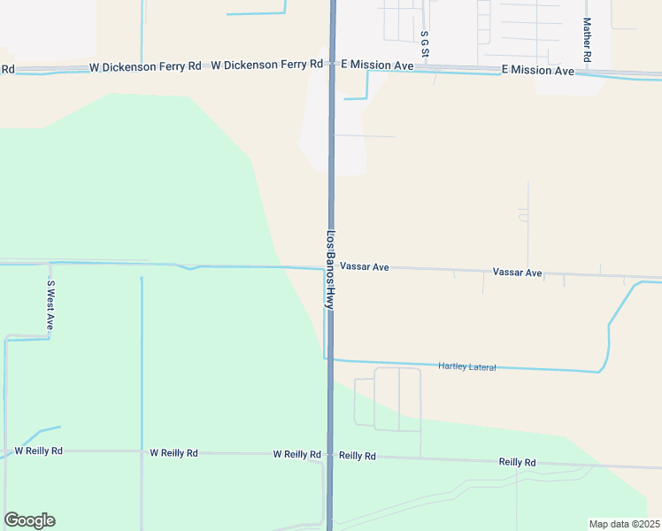 map of restaurants, bars, coffee shops, grocery stores, and more near 0 Vassar Avenue in Merced