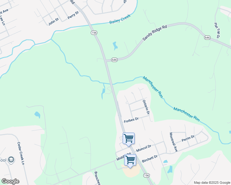 map of restaurants, bars, coffee shops, grocery stores, and more near 3401 Prince George Drive in Prince George