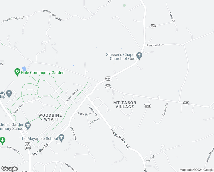 map of restaurants, bars, coffee shops, grocery stores, and more near State Route 648 in Blacksburg