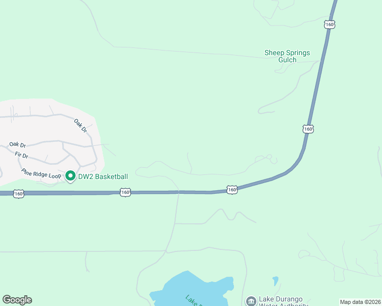 map of restaurants, bars, coffee shops, grocery stores, and more near 525 Peaceful Drive in Durango