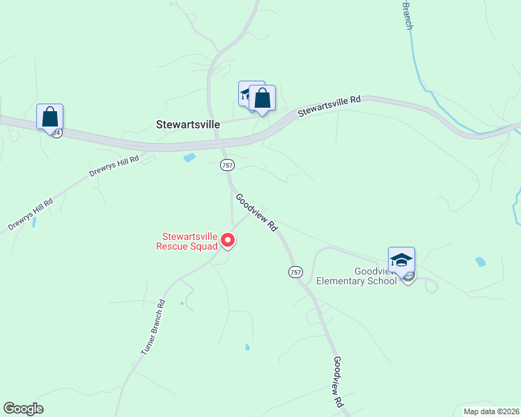 map of restaurants, bars, coffee shops, grocery stores, and more near 1286 Goodview Road in Goodview