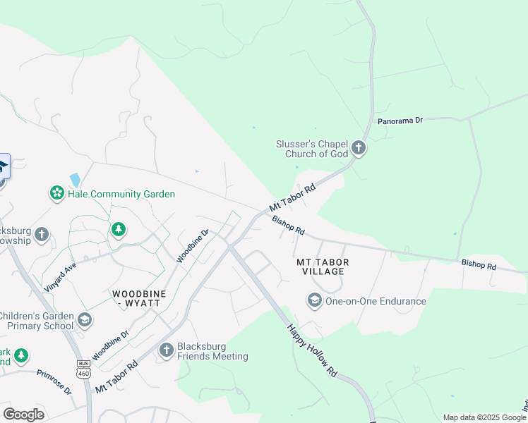 map of restaurants, bars, coffee shops, grocery stores, and more near 655 Virginia 624 in Blacksburg
