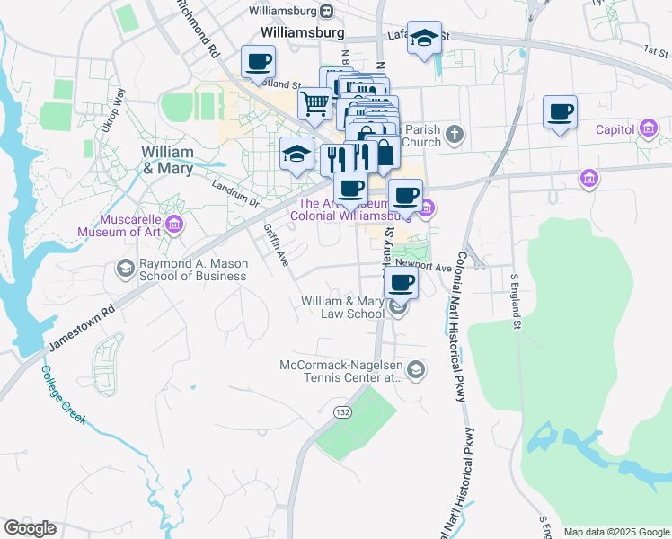 map of restaurants, bars, coffee shops, grocery stores, and more near 508 Newport Avenue in Williamsburg