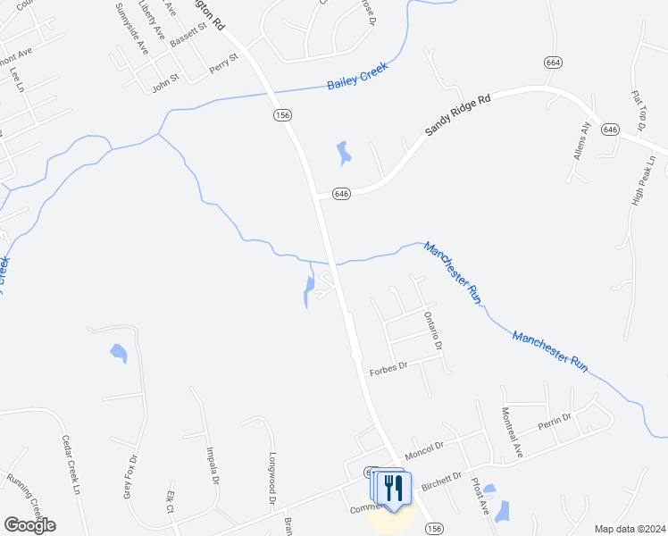 map of restaurants, bars, coffee shops, grocery stores, and more near 3409 Prince George Drive in Prince George