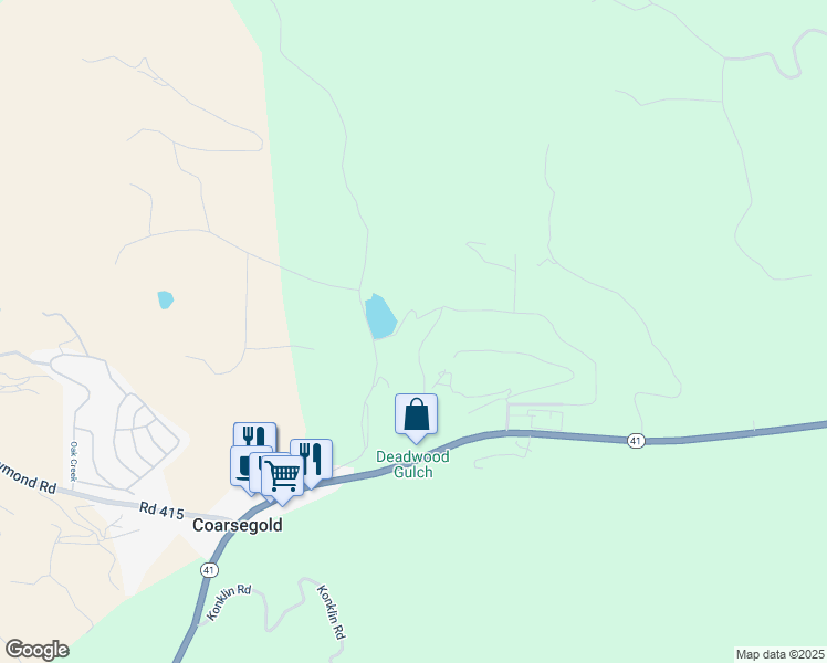 map of restaurants, bars, coffee shops, grocery stores, and more near 35680 Forest Drive in Coarsegold