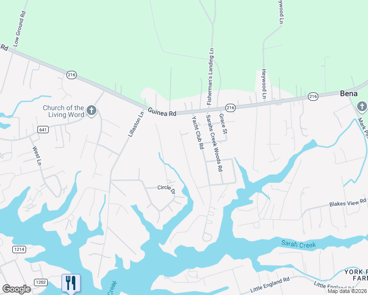 map of restaurants, bars, coffee shops, grocery stores, and more near 3422-19098 Snug Harbour Drive East in Gloucester Point