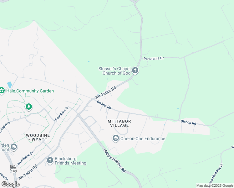 map of restaurants, bars, coffee shops, grocery stores, and more near 1451 Mount Tabor Road in Blacksburg