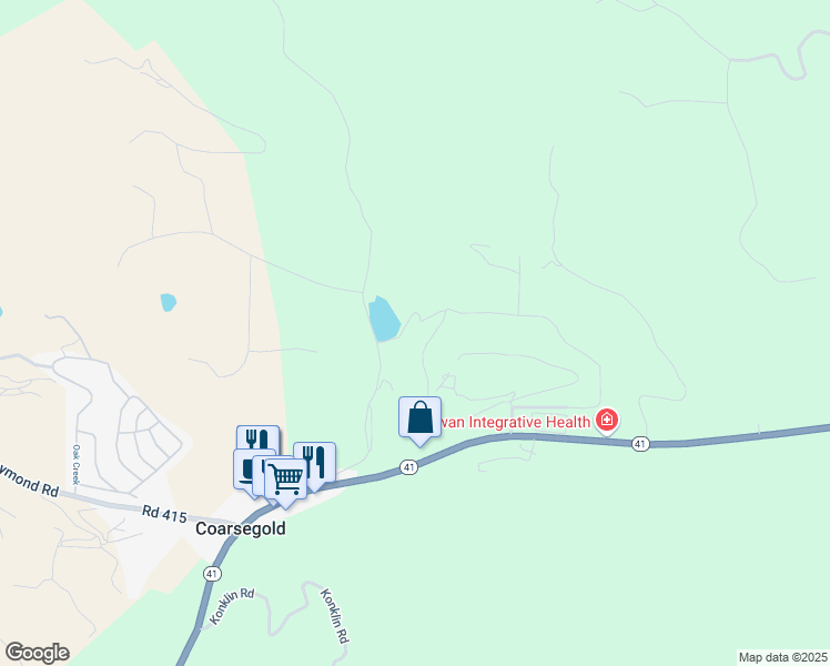 map of restaurants, bars, coffee shops, grocery stores, and more near 35680 Forest Drive in Coarsegold