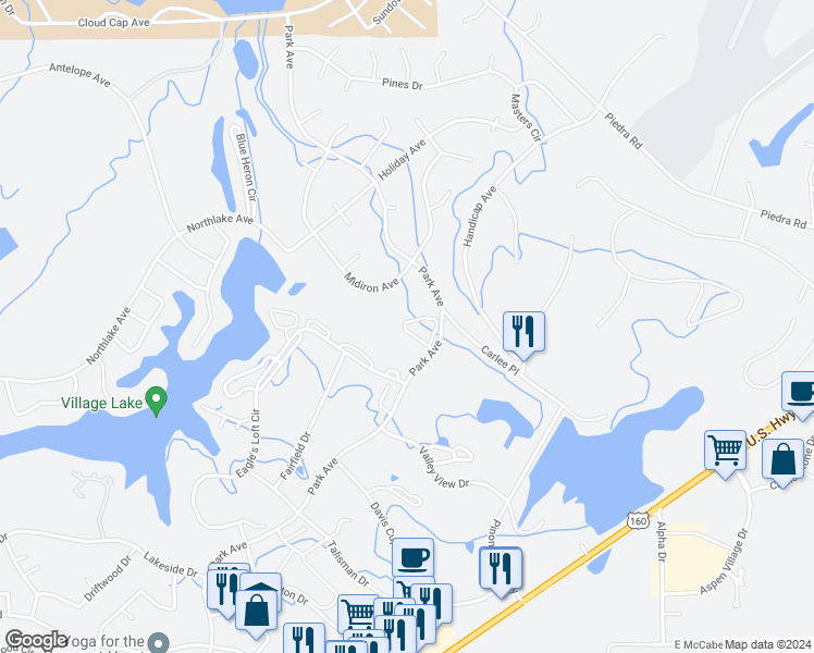 map of restaurants, bars, coffee shops, grocery stores, and more near 151 Holly Tree Cir in Pagosa Springs