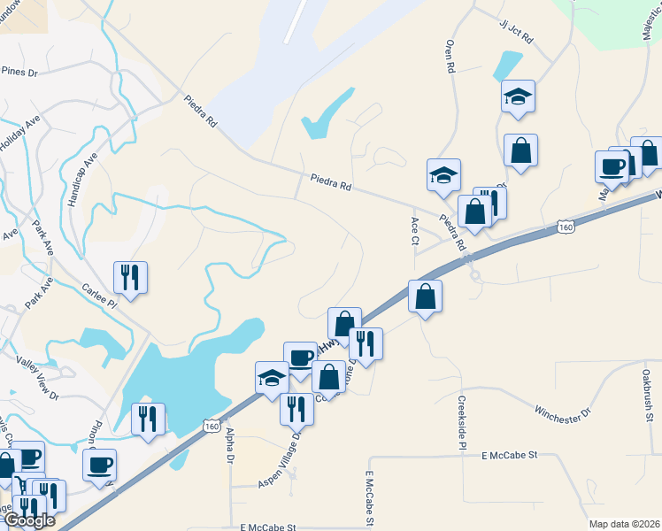 map of restaurants, bars, coffee shops, grocery stores, and more near 672 East Golf Place in Pagosa Springs
