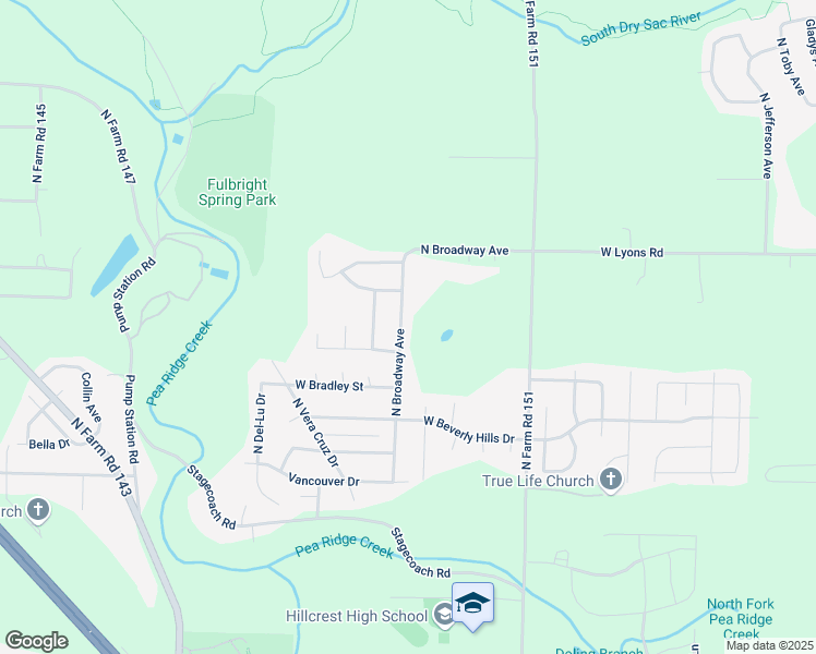 map of restaurants, bars, coffee shops, grocery stores, and more near 3884 North Broadway Avenue in Springfield