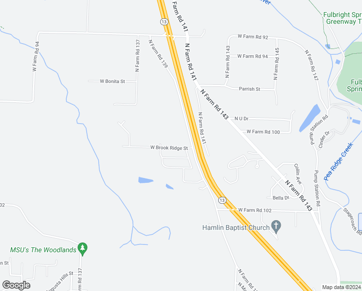 map of restaurants, bars, coffee shops, grocery stores, and more near 2457 West Brook Ridge Street in Springfield