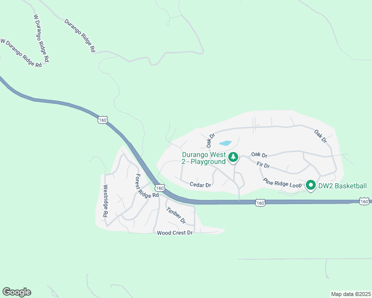 map of restaurants, bars, coffee shops, grocery stores, and more near 130 Spruce Dr in Durango