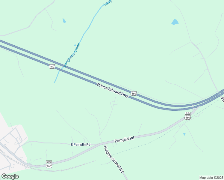 map of restaurants, bars, coffee shops, grocery stores, and more near 460 Prince Edward Highway in Pamplin