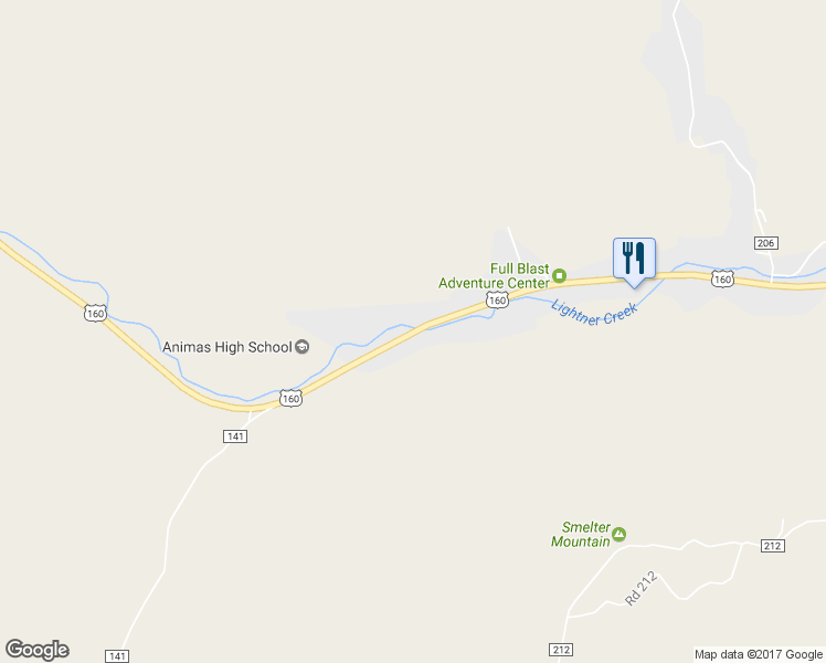 map of restaurants, bars, coffee shops, grocery stores, and more near 20324 U.S. 160 in Durango