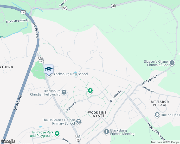 map of restaurants, bars, coffee shops, grocery stores, and more near 695 State Route 648 in Blacksburg