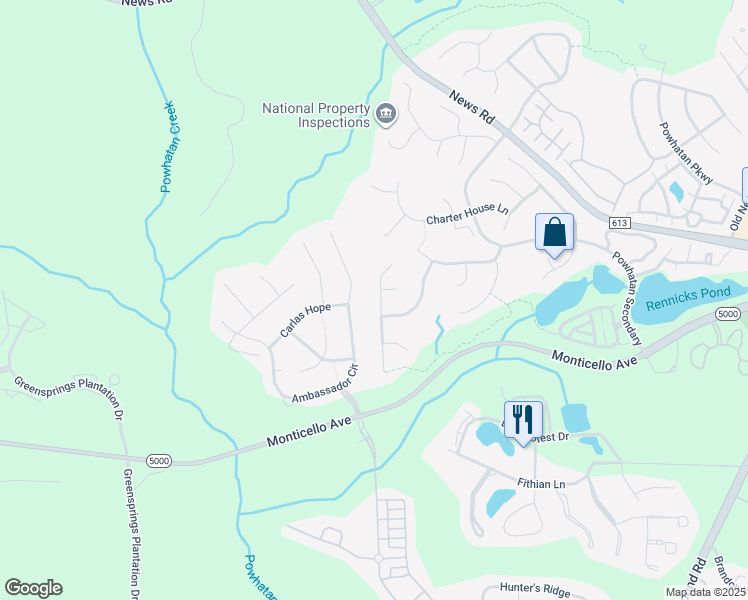 map of restaurants, bars, coffee shops, grocery stores, and more near 209 North Benjamin Howell Street in Williamsburg