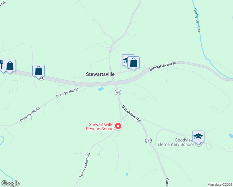 map of restaurants, bars, coffee shops, grocery stores, and more near 1063 Goodview Road in Goodview