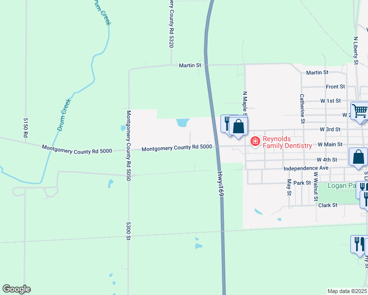 map of restaurants, bars, coffee shops, grocery stores, and more near 1244 West Main Street in Cherryvale