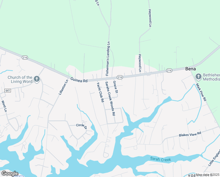 map of restaurants, bars, coffee shops, grocery stores, and more near 2077 Sarahs Creek Woods Road in Gloucester Point