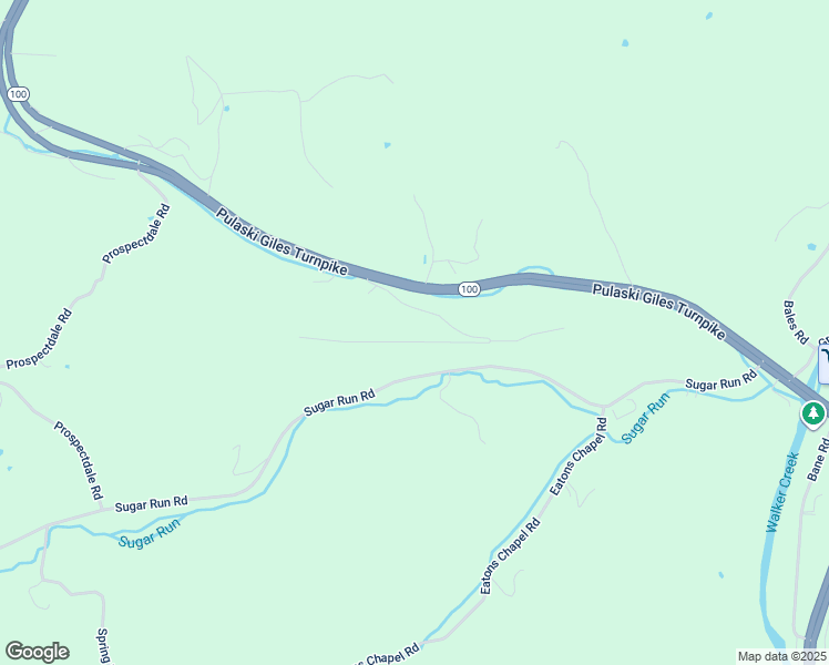 map of restaurants, bars, coffee shops, grocery stores, and more near 296 Sunny Ridge Road in Pearisburg