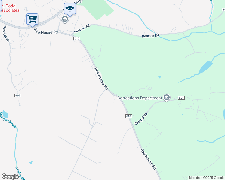 map of restaurants, bars, coffee shops, grocery stores, and more near 882 Red House Road in Rustburg
