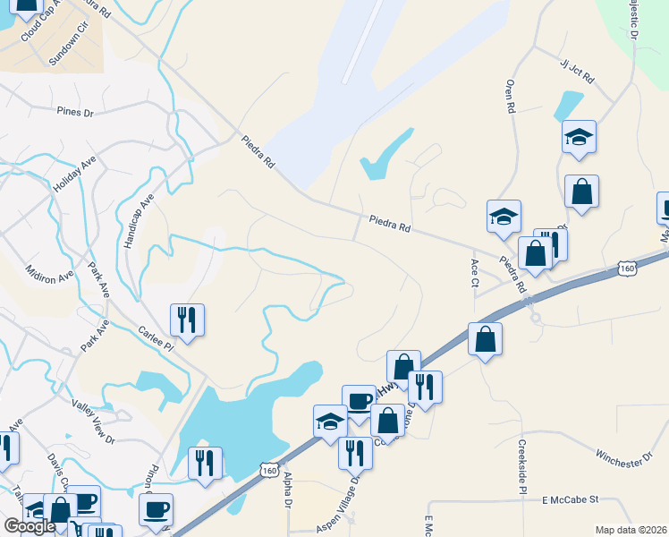 map of restaurants, bars, coffee shops, grocery stores, and more near 326 Caddy Circle in Pagosa Springs