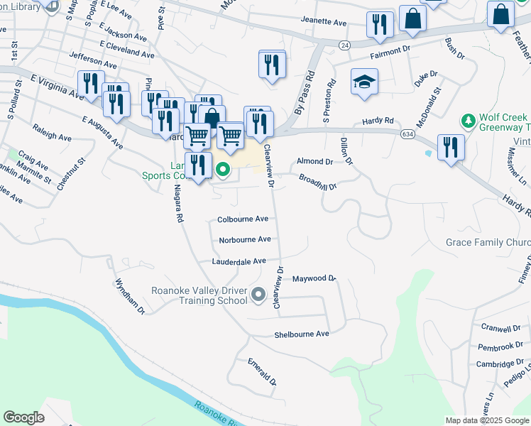 map of restaurants, bars, coffee shops, grocery stores, and more near 978 Colbourne Avenue in Vinton