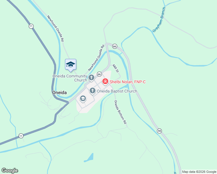 map of restaurants, bars, coffee shops, grocery stores, and more near 145 Orchard Street in Oneida