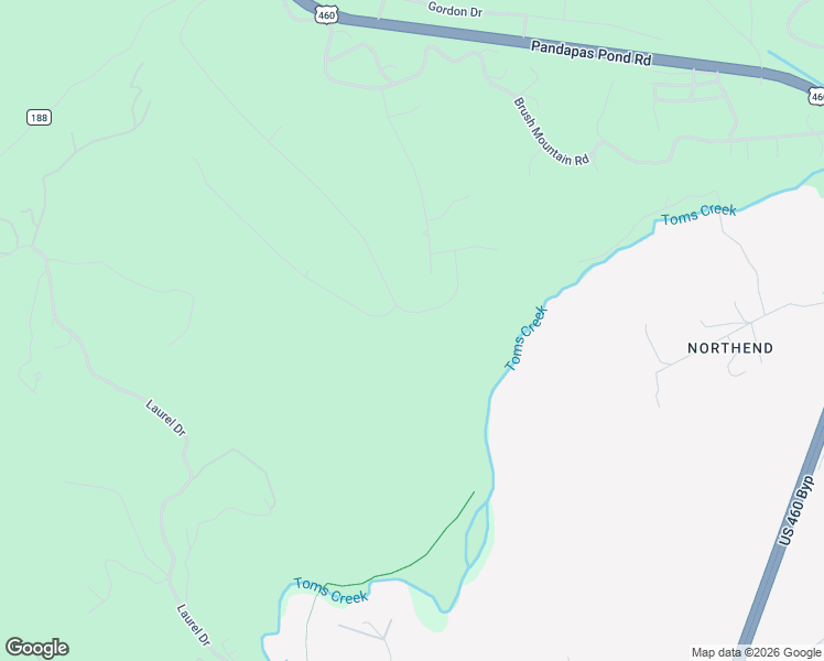 map of restaurants, bars, coffee shops, grocery stores, and more near 3710 Evergreen Trail in Blacksburg