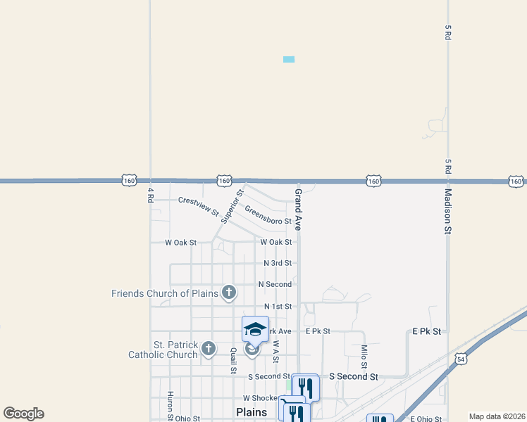 map of restaurants, bars, coffee shops, grocery stores, and more near 105-109 Pinehurst in Plains
