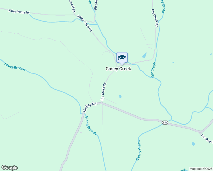 map of restaurants, bars, coffee shops, grocery stores, and more near Dry Creek Road in Columbia