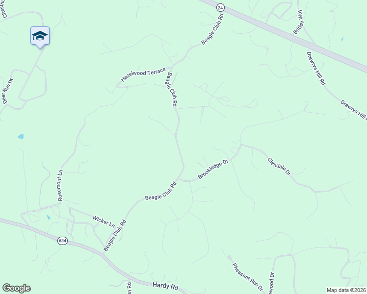 map of restaurants, bars, coffee shops, grocery stores, and more near 1784 Beagle Club Road in Vinton